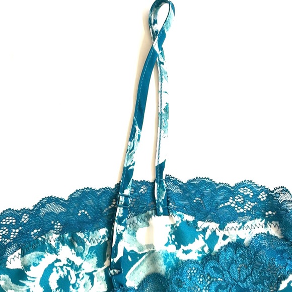 NWT Elysian Teal Print Lace Trimmed Cami/Short Pajama Set, Size L - Picture 6 of 7